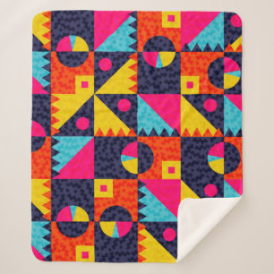 Abstract geometric shapes. Retro colourful illustr Sherpa Blanket