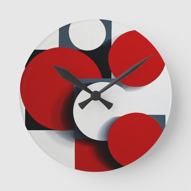 Abstract geometric shapes round clock (Front)