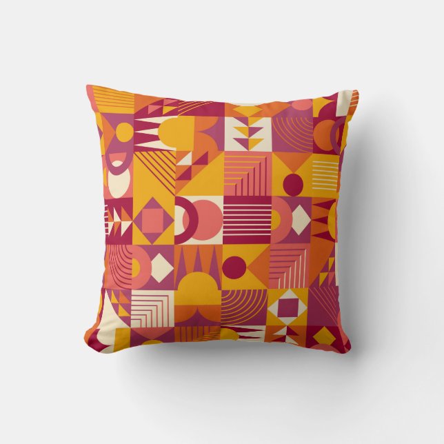 Abstract geometric shapes seamless pattern cushion (Front)