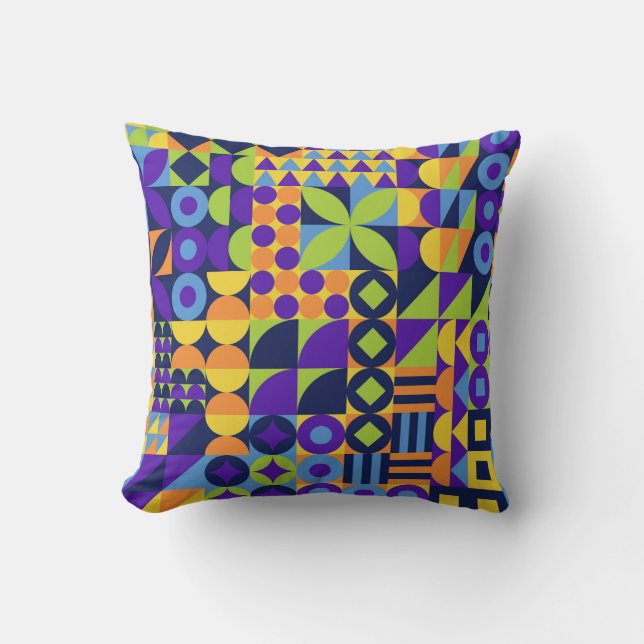 Abstract geometric shapes seamless pattern cushion (Front)