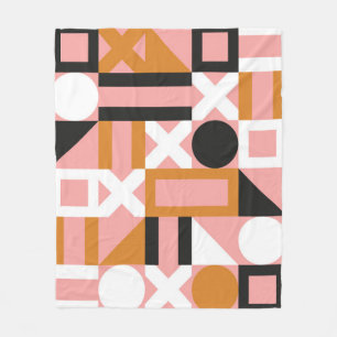 Abstract geometric shapes seamless pattern fleece blanket