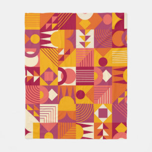 Abstract geometric shapes seamless pattern fleece blanket
