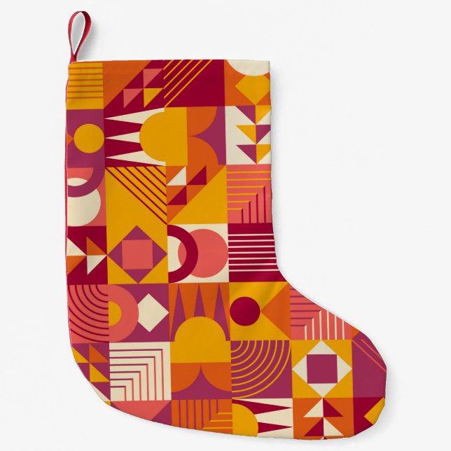 Abstract geometric shapes seamless pattern small christmas stocking (Front)