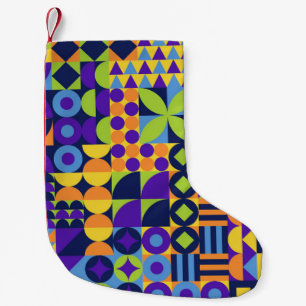 Abstract geometric shapes seamless pattern small christmas stocking
