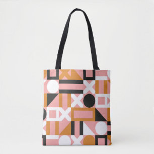 Abstract geometric shapes seamless pattern tote bag
