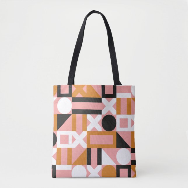 Abstract geometric shapes seamless pattern tote bag (Front)