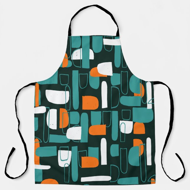 Abstract Geometric Shapes, Vintage Style. Apron (Front)