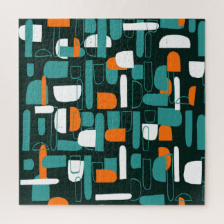Abstract Geometric Shapes, Vintage Style. Jigsaw Puzzle