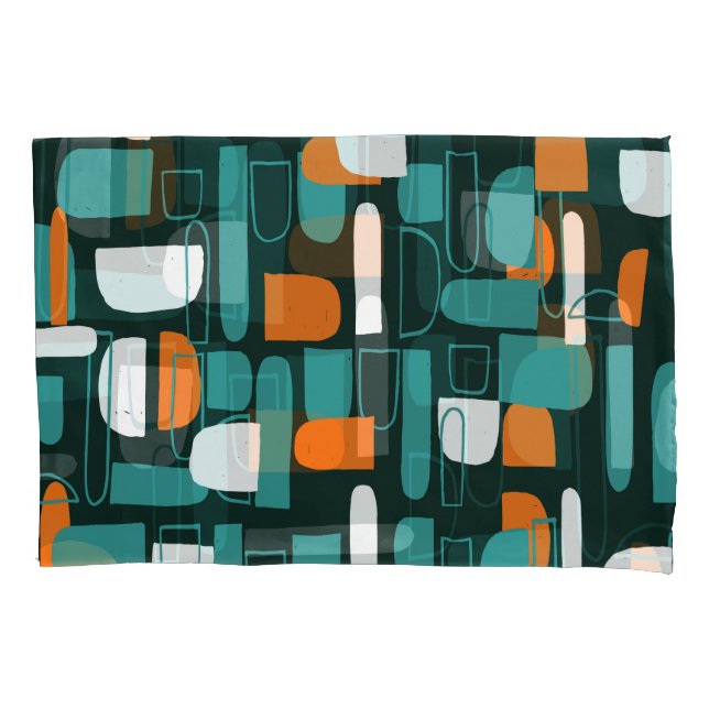 Abstract Geometric Shapes, Vintage Style. Pillowcase (Front)