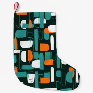 Abstract Geometric Shapes, Vintage Style. Small Christmas Stocking