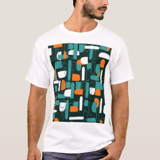 Abstract Geometric Shapes, Vintage Style. T-Shirt