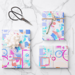 Abstract Geometric Shapes Wrapping Paper Sheet