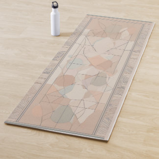 Abstract Geometric Shapes Yoga Mat with Border