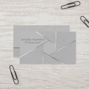 Abstract Geometric Silver Gold Foil Photographer Business Card