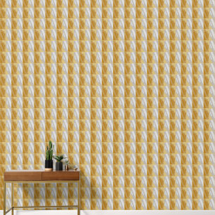 Abstract Geometric Silver Gold Grey Small Squares Wallpaper