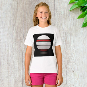 Abstract Geometric Sphere Red White Black T-Shirt