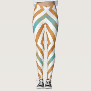 Abstract Geometric Square Design Leggings