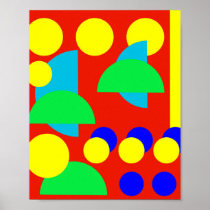Abstract geometric squares circles poster