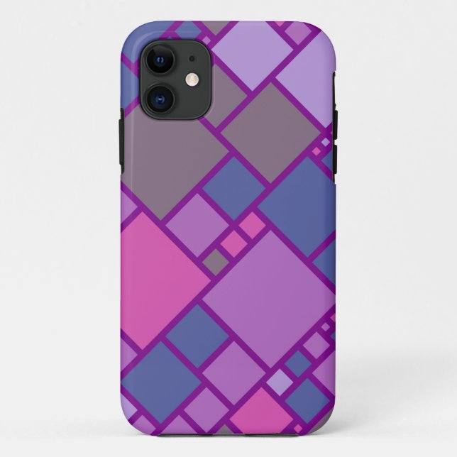 Abstract Geometric Squares | Pink Purple Blue Case-Mate iPhone Case (Back)