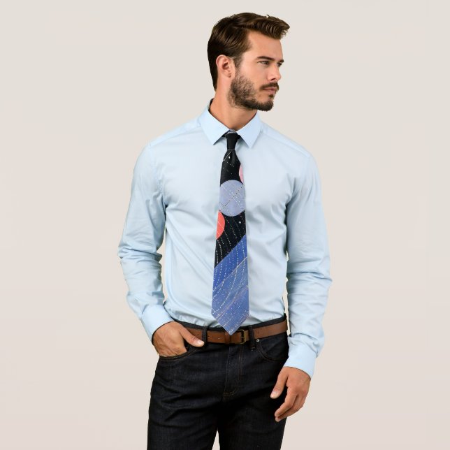 Abstract Geometric Starry Night Celestial Orbit Tie (In Situ)