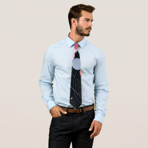 Abstract Geometric Starry Night Celestial Orbit Tie
