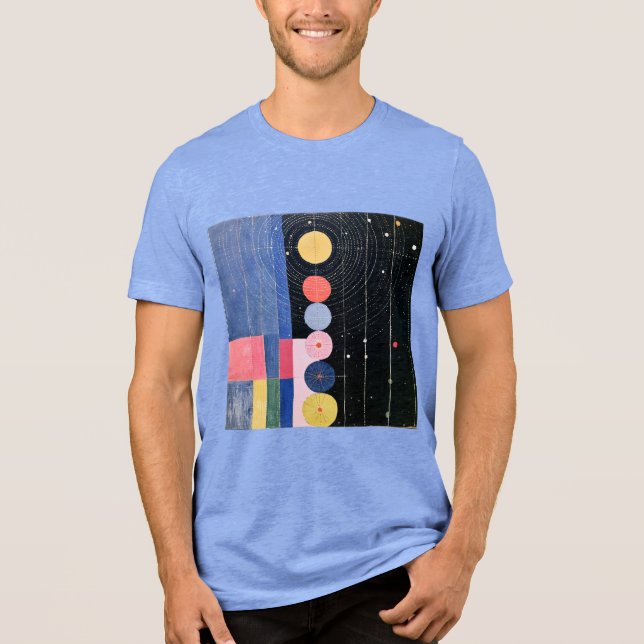 Abstract Geometric Starry Night Celestial Orbit Tri-Blend Shirt (Front)
