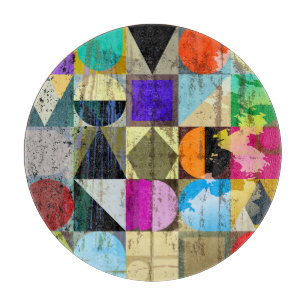 Abstract Geometric: Strokes and Splashes Cutting Board