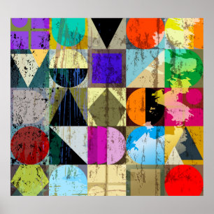 Abstract Geometric: Strokes and Splashes Poster