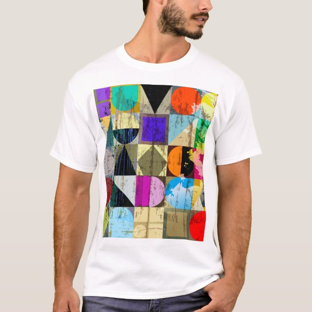 Abstract Geometric: Strokes and Splashes T-Shirt (Front)