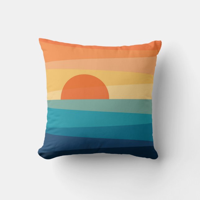 Abstract geometric sunrise cushion (Front)