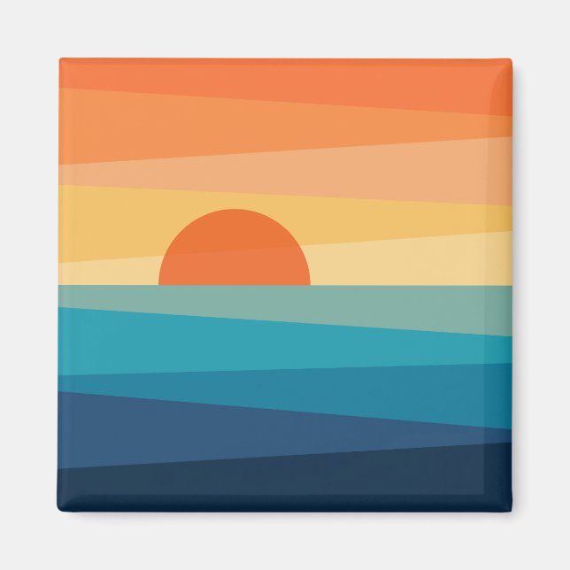 Abstract geometric sunrise magnet (Front)