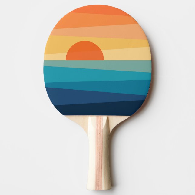 Abstract geometric sunrise ping pong paddle (Front)