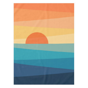 Abstract geometric sunrise tablecloth
