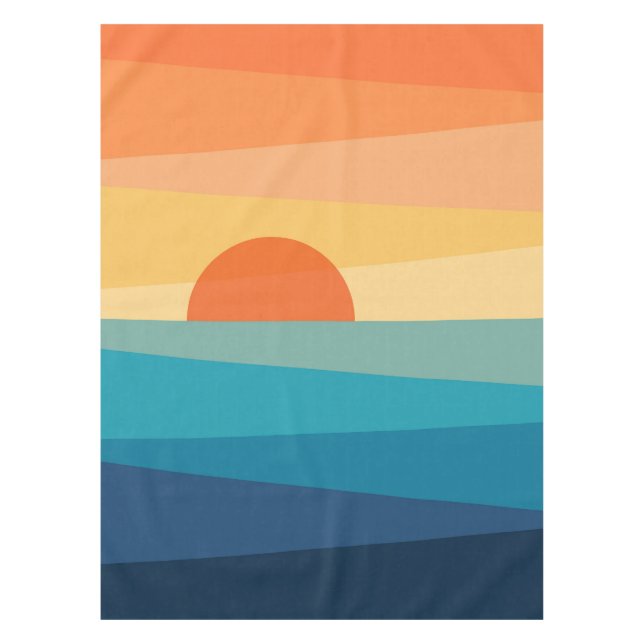 Abstract geometric sunrise tablecloth (Front)