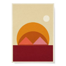 Abstract Geometric Sunset Poster