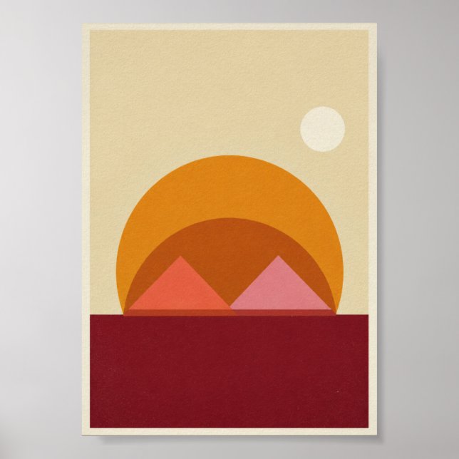 Abstract Geometric Sunset Poster (Front)