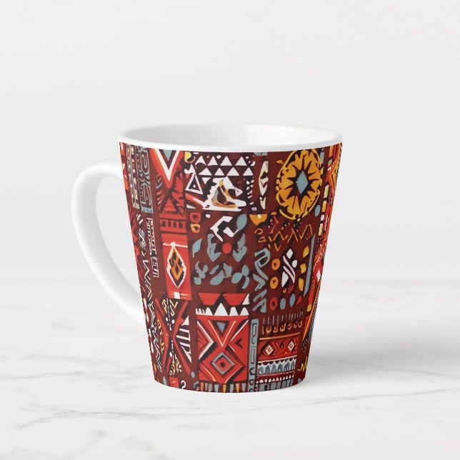 Abstract geometric surface artwork 1224- Latte Mug (Left Angle)