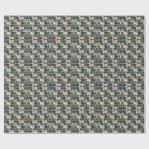 Abstract Geometric Teal & Gold Modern Pattern Wrapping Paper