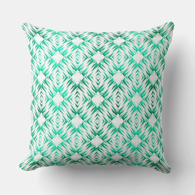 Abstract geometric teal pattern. cushion (Front)