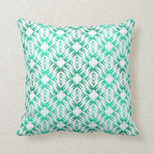Abstract geometric teal pattern. cushion