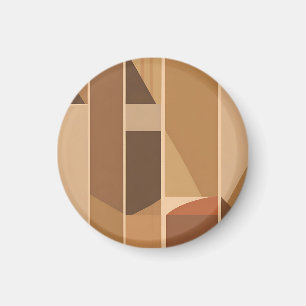 Abstract Geometric Terracotta Midcentury Modern Magnet