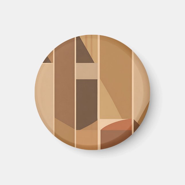Abstract Geometric Terracotta Midcentury Modern Magnet (Front)
