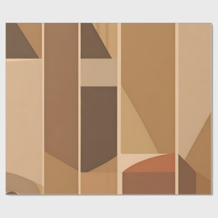 Abstract Geometric Terracotta Midcentury Modern Wrapping Paper