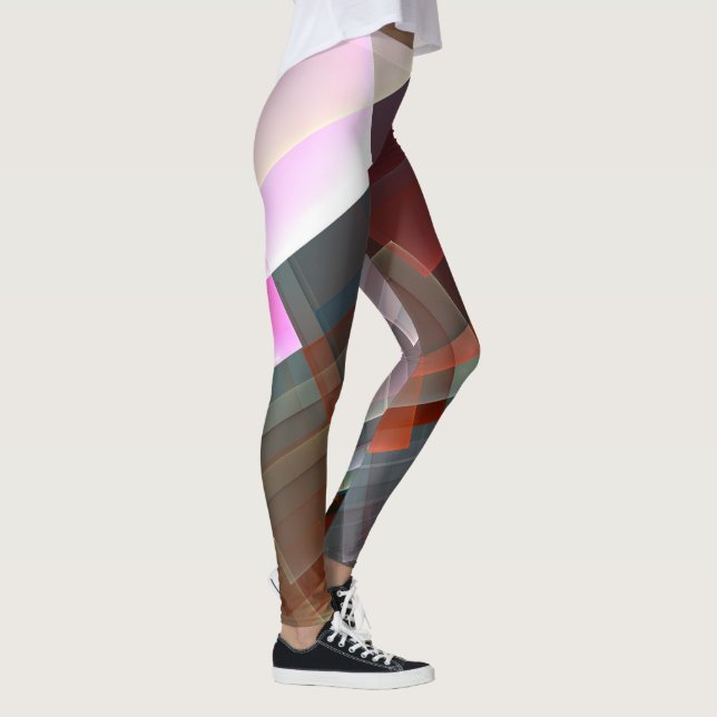 Abstract geometric textured decoration leggings (Right)