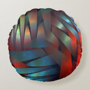 Abstract geometric textured decoration round cushion