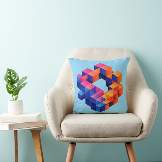 Abstract Geometric Throw Pillow (Chair)