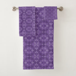 Abstract Geometric Triangle Pattern Bath Towel Set