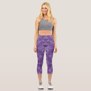 Abstract Geometric Triangle Pattern Capri Leggings