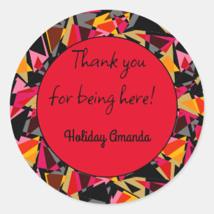 Abstract, Geometric, Triangles, Geometric  Classic Round Sticker