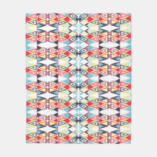 Abstract Geometric Tribal Line Pattern Fleece Blanket